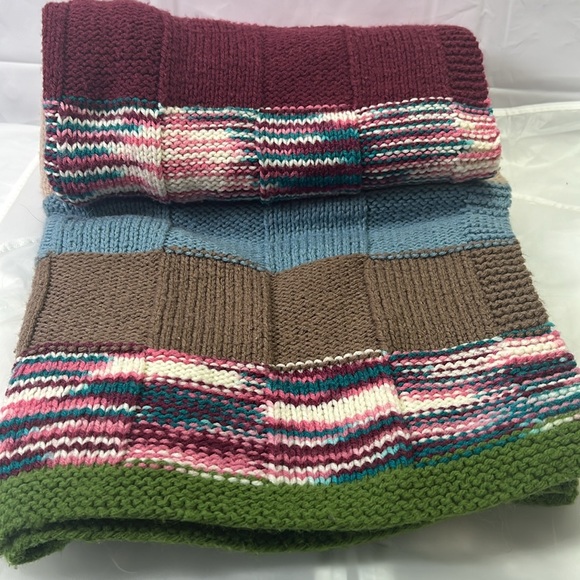 Hand Crafted Other - Afghan Throw Handmade 56 x 54 Approx Blanket (1)